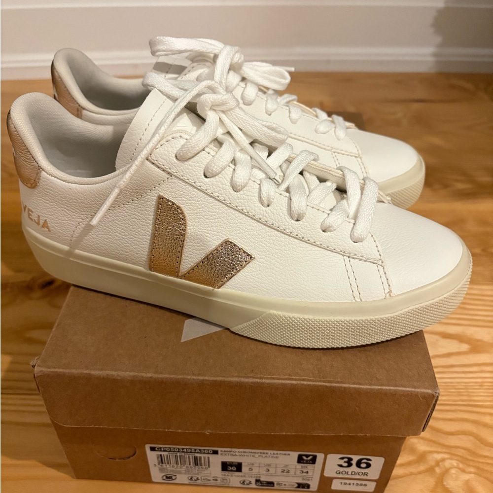 Veja Campo Chromefree Leather Extra White and Platine Women's Sneakers